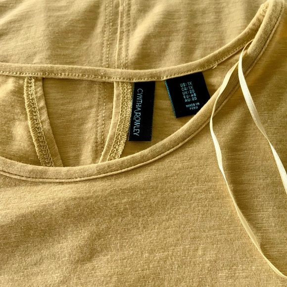 Cynthia Rowley long mustard top - Picture 2 of 8